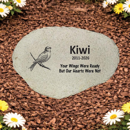 Personalized Bird Memorial Stone, Pet Bird Garden Marker, Custom Bird Sympathy Gift, Parakeet Parrot Loss Keepsake - MemorialGiftsandmore - Memorial Stones - Pets