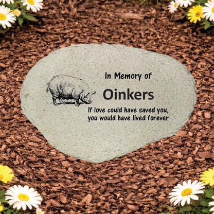 Pig Memorial Stone- Personalized Pet Keepsake- Pet Loss Gift - Custom Pig Sympathy Gift - Pet Condolence Gift - MemorialGiftsandmore - Memorial Stones - Pets