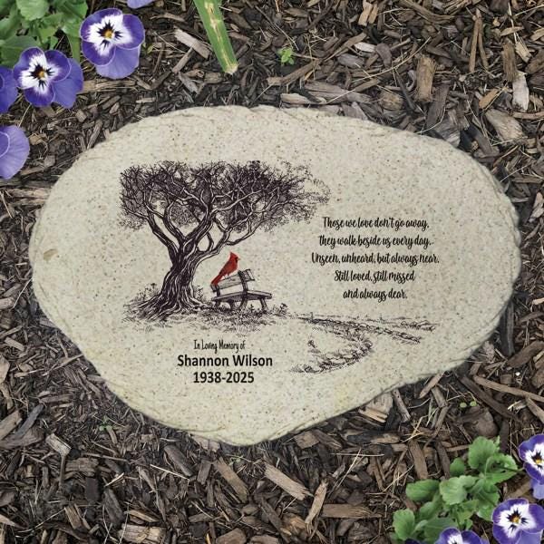 Memorial Stone - Sympathy Gift Bereavement Gift Funeral Gift - Cardinal Memorial - Condolence Gift - Custom Memorial Gift - Tree Cardinal - MemorialGiftsandmore - Memorial Stones - People