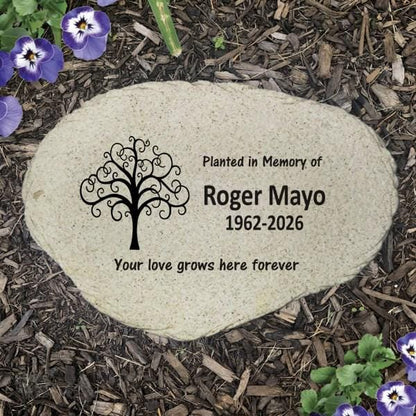 Personalized Memorial Stone - Planted in Memory of - Tree Marker Plaque - Sympathy Bereavement Gift - Condolence Gift - Custom Memorial Gift - MemorialGiftsandmore - Memorial Stones - People
