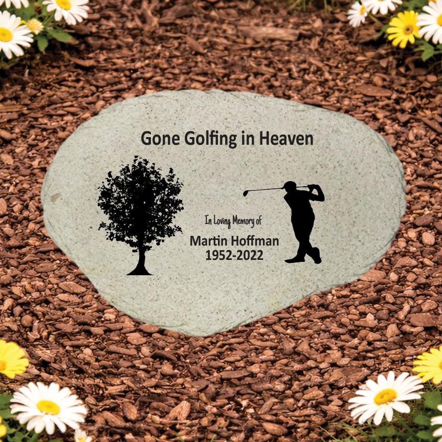 Golfer Memorial Stone - Sympathy Gift Bereavement Funeral Gift - Personalized Memorial for Golf Lover - MemorialGiftsandmore - Memorial Stones - People