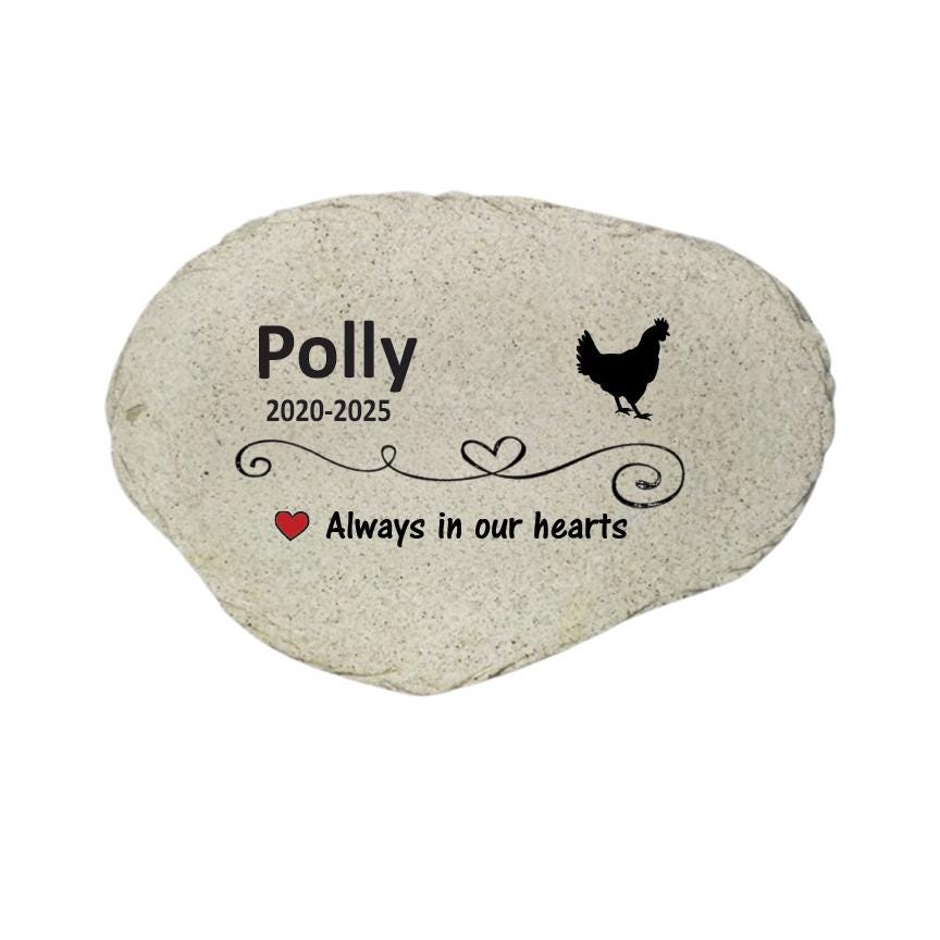 Personalized Chicken Memorial Stone, Pet Chicken Garden Marker, Hen Memorial Gift, Backyard Chicken Loss Sympathy Keepsake - MemorialGiftsandmore - Memorial Stones - Pets