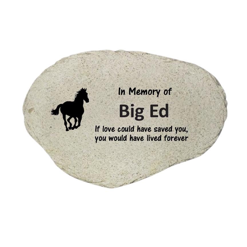 Personalized Horse Memorial Stone, Equine Garden Marker, Horse Sympathy Gift, Custom Horse Loss Keepsake - MemorialGiftsandmore - Memorial Stones - Pets