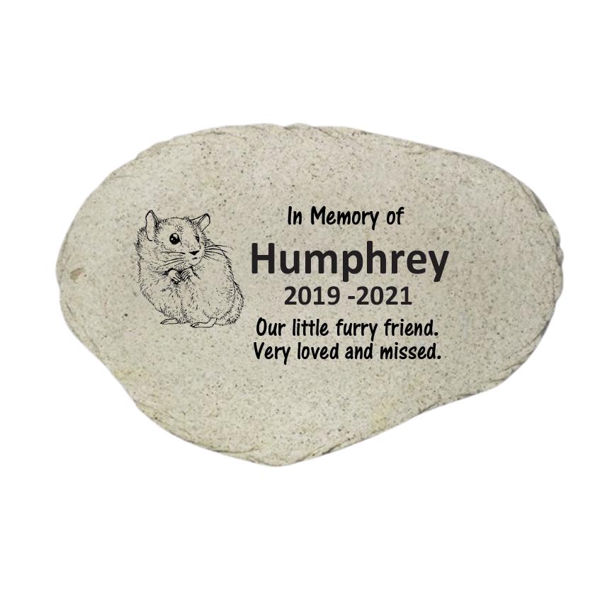 Hamster Memorial Stone, Personalized Pet Hamster Garden Marker, Small Pet Sympathy Gift, Custom Hamster Loss Keepsake - MemorialGiftsandmore - Memorial Stones - Pets