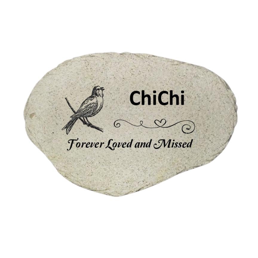 Personalized Bird Memorial Stone, Pet Bird Garden Marker, Custom Bird Sympathy Gift, Parakeet Parrot Loss Keepsake - MemorialGiftsandmore - Memorial Stones - Pets