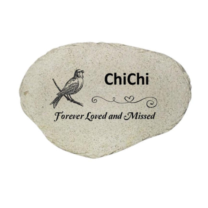 Personalized Bird Memorial Stone, Pet Bird Garden Marker, Custom Bird Sympathy Gift, Parakeet Parrot Loss Keepsake - MemorialGiftsandmore - Memorial Stones - Pets