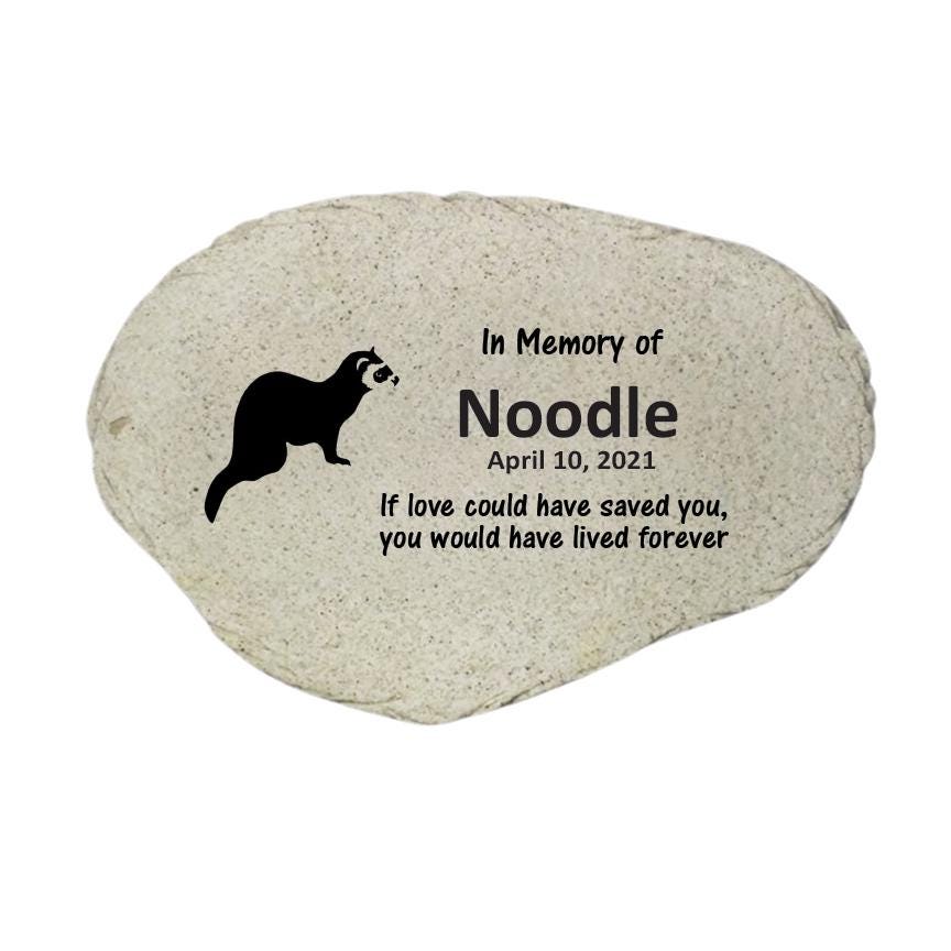 Ferret Memorial Stone, Personalized Pet Ferret Garden Marker, Small Pet Sympathy Gift, Custom Ferret Loss Keepsake - MemorialGiftsandmore - Memorial Stones - Pets