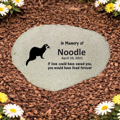 Ferret Memorial Stone, Personalized Pet Ferret Garden Marker, Small Pet Sympathy Gift, Custom Ferret Loss Keepsake - MemorialGiftsandmore - Memorial Stones - Pets