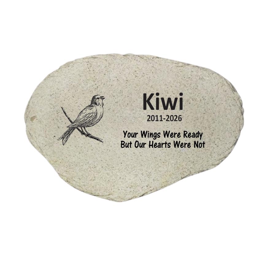 Personalized Bird Memorial Stone, Pet Bird Garden Marker, Custom Bird Sympathy Gift, Parakeet Parrot Loss Keepsake - MemorialGiftsandmore - Memorial Stones - Pets