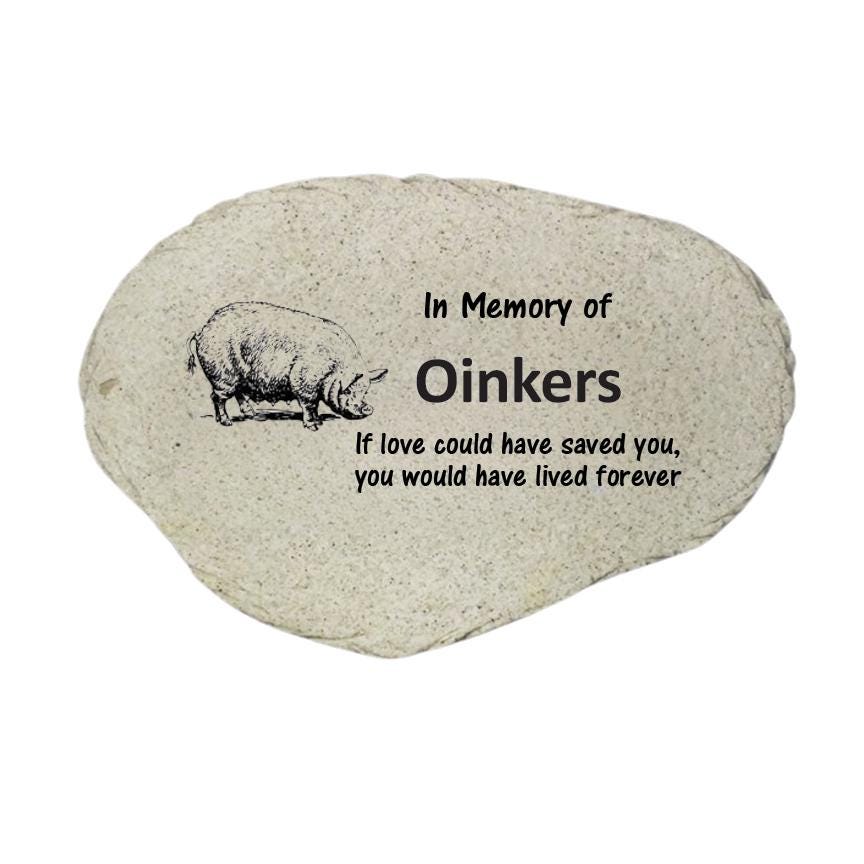 Pig Memorial Stone- Personalized Pet Keepsake- Pet Loss Gift - Custom Pig Sympathy Gift - Pet Condolence Gift - MemorialGiftsandmore - Memorial Stones - Pets