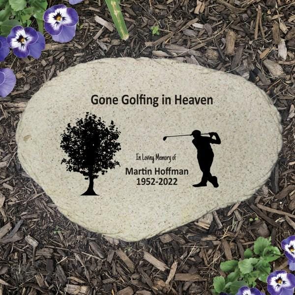 Golfer Memorial Stone - Sympathy Gift Bereavement Funeral Gift - Personalized Memorial for Golf Lover - MemorialGiftsandmore - Memorial Stones - People