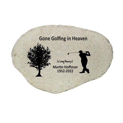 Golfer Memorial Stone - Sympathy Gift Bereavement Funeral Gift - Personalized Memorial for Golf Lover - MemorialGiftsandmore - Memorial Stones - People