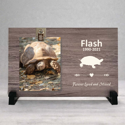 Turtle Memorial Gift - Personalized Wooden Photo Frame