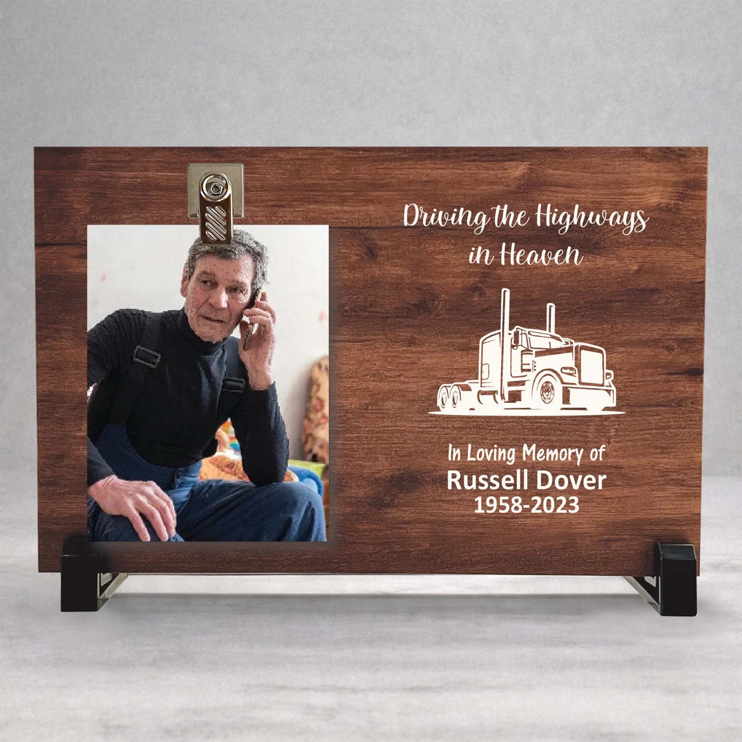 Truck Driver Memorial Gift - Personalized Memorial Frame With Custom Photo Display