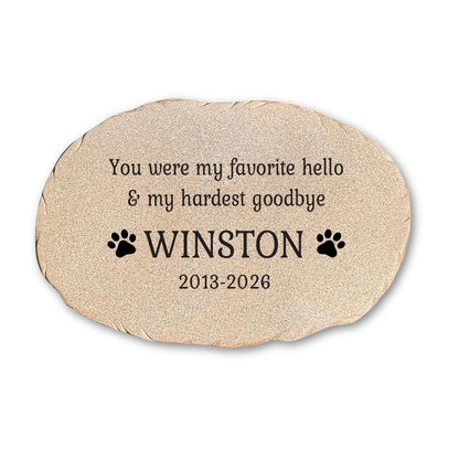 Personalized Pet Memorial Stone, Dog Memorial Gift, Pet Loss Sympathy Gift, Custom Garden Remembrance Stone with Name & Dates - GiftsakeCo - Memorial Stones - Pets