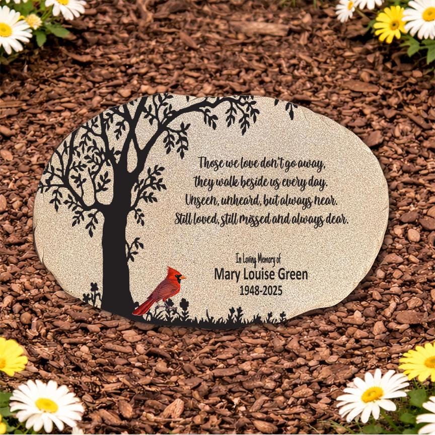 Personalized Cardinal Memorial Stone, Red Cardinal Sympathy Gift, In Loving Memory Garden Stone, Remembra