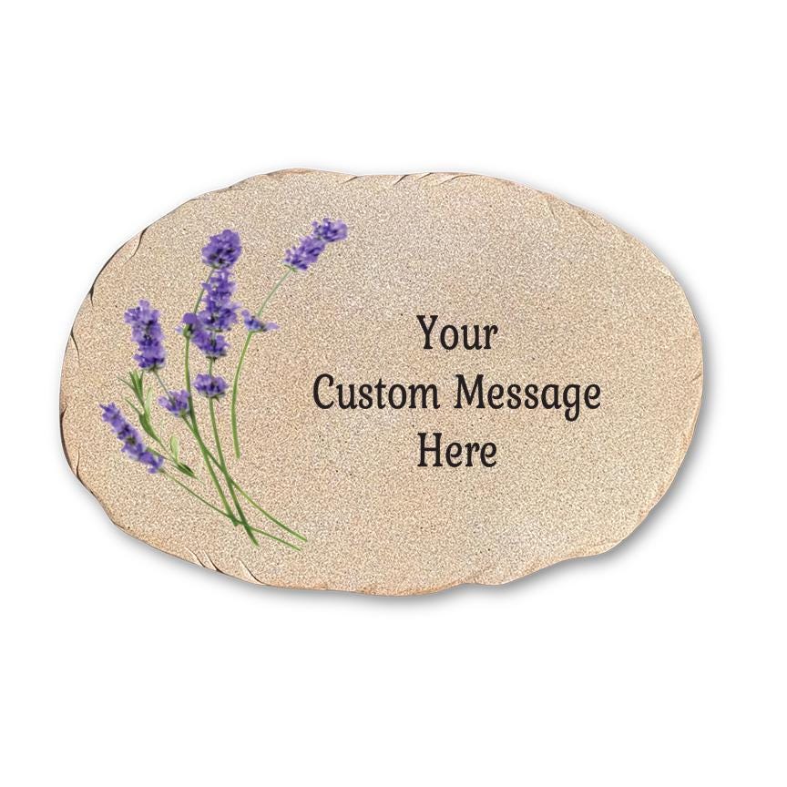 Personalized Lavender Memorial Stone, Custom Memorial Garden Stone, Sympathy Gift, Remembrance Stone with Your Own Message - GiftsakeCo - Miscellaneous Stones
