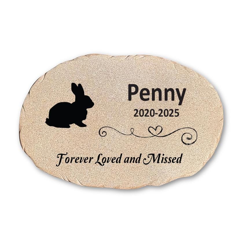 Personalized Rabbit Memorial Stone, Bunny Garden Marker, Pet Rabbit Sympathy Gift, Custom Bunny Loss Keepsake - GiftsakeCo - Memorial Stones - Pets