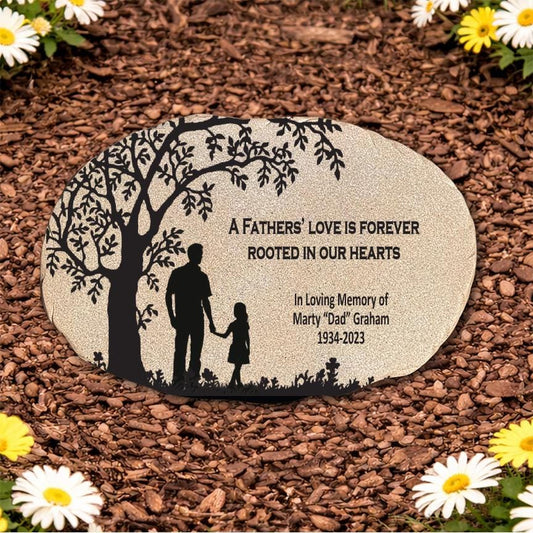 Memorial Stone, Loss of Father, Father and Daughter, Sympathy Gift, Bereavement Gift, Father Memorial, Condolence Gift, Custom Memorial Gift - GiftsakeCo - Memorial Stones - People