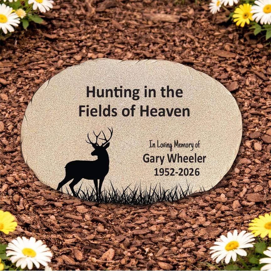 Hunter Memorial Stone - Sympathy Bereavement Gift Funeral Gift - Hunter Memorial - Condolence Gift - Custom Memorial Gift - Deer Memorial - GiftsakeCo - Memorial Stones - People