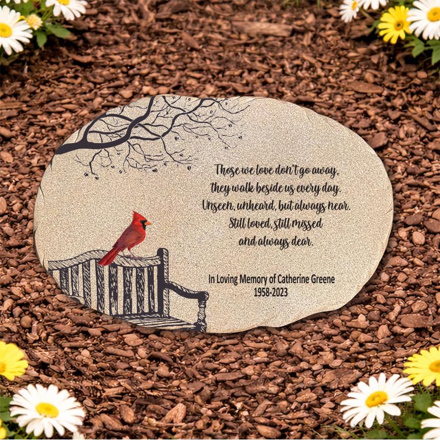 Memorial Stone - Sympathy Gift Bereavement Gift Funeral Gift - Cardinal Memorial - Condolence Gift - Custom Memorial Gift - Tree Cardinal - GiftsakeCo - Memorial Stones - People
