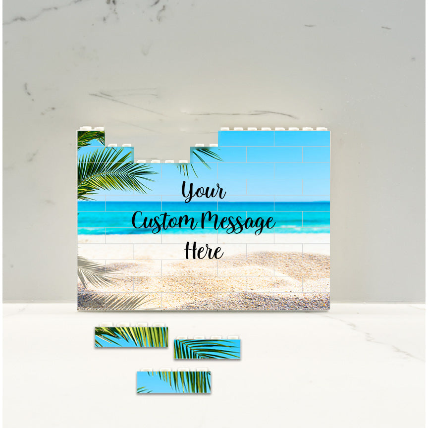 Beach Puzzle - Custom Brick Puzzle With Personalized Message | Unique Beach Theme Gift