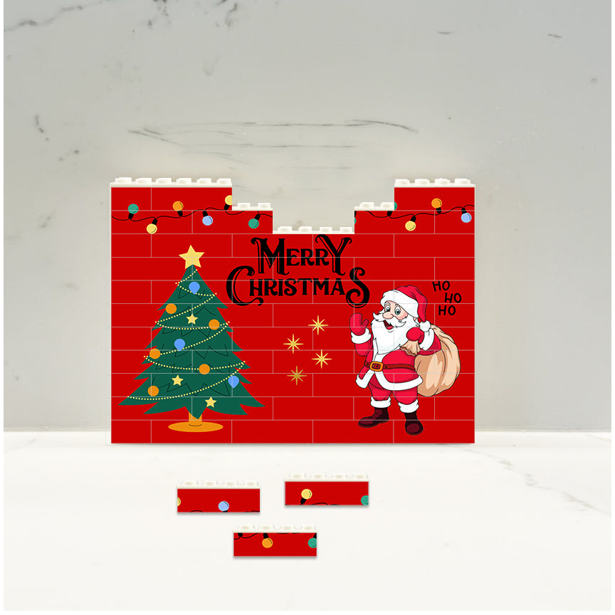 Christmas Brick Puzzle - Fun Holiday Activity Set with Durable Blocks