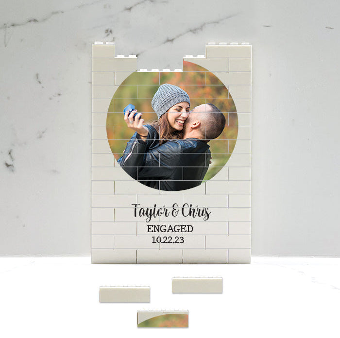 Custom Engagement Gift - Photo Brick Puzzle | Personalized Puzzle Blocks for Couples