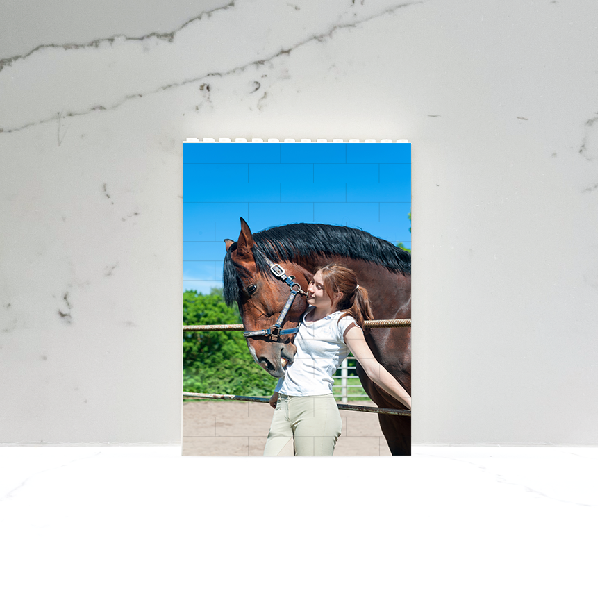 Custom Photo Puzzle - Personalized Brick Puzzle With Interlocking Building Blocks