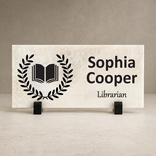 Librarian Marble Desk Name Plate