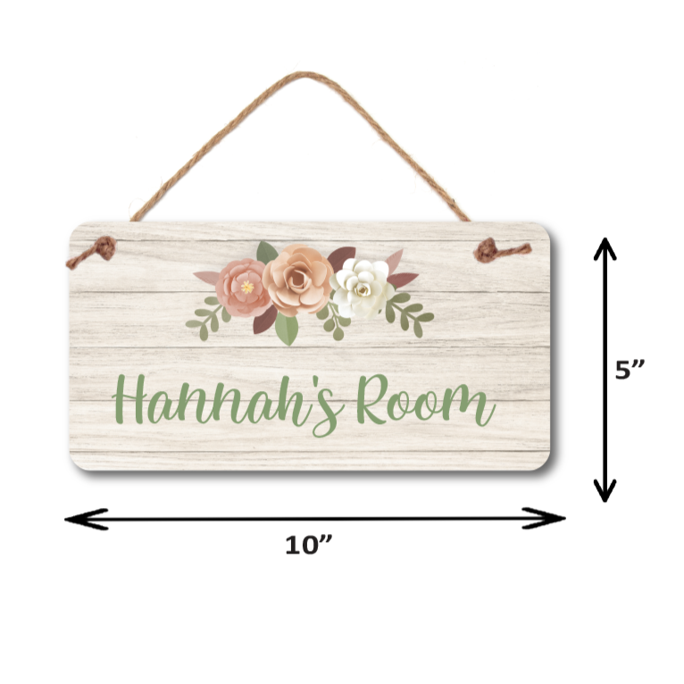 Personalized Name Sign - Durable PVC Custom Door Sign 5"x10" Waterproof