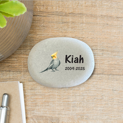 Cockatiel Memorial Stone - Personalized Pet Keepsake | Custom Memorial Gift