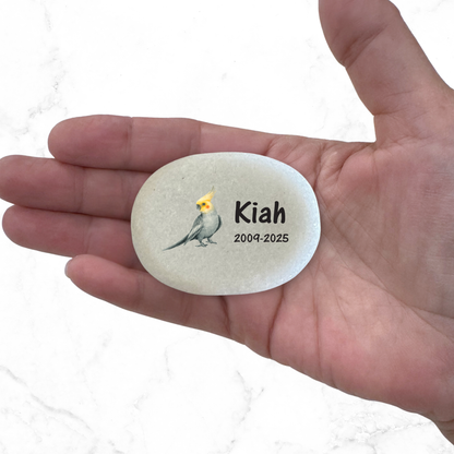 Cockatiel Memorial Stone - Personalized Pet Keepsake | Custom Memorial Gift