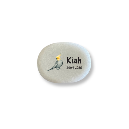 Cockatiel Memorial Stone - Personalized Pet Keepsake | Custom Memorial Gift