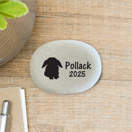 Lop Ear Rabbit Memorial Stone – Personalized Memorial Gift| Custom Bunny Keepsake
