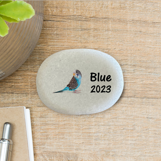 Parakeet Memorial Stone - Personalized Blue Parakeet Gift Keepsake