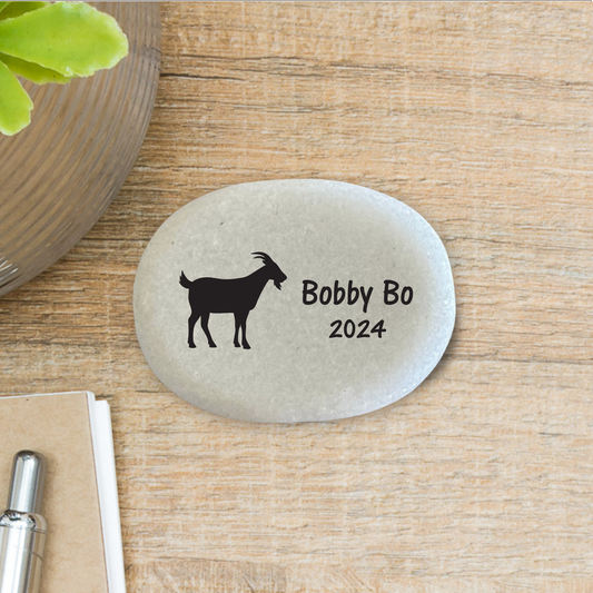 Goat Memorial Stone - Personalized Pet Keepsake | Custom Memorial Gift