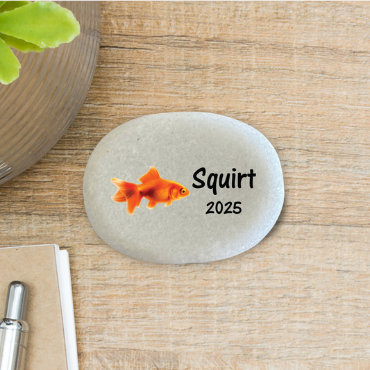 Goldfish Memorial Stone - Personalized Pet Loss Keepsake | Custom Memorial Gift