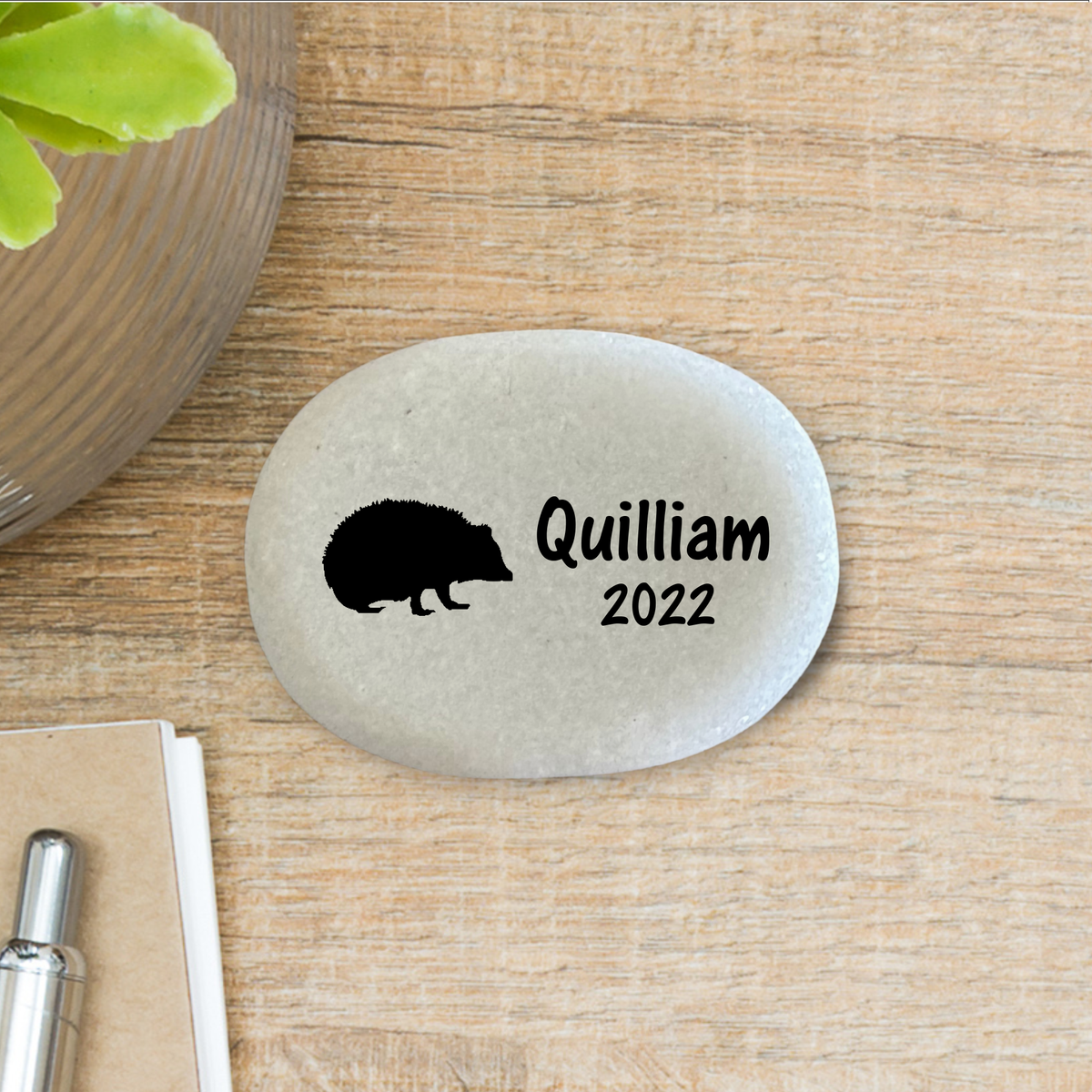 Hedgehog Memorial Stone - Personalized Pet Keepsake | Custom Memorial Gift