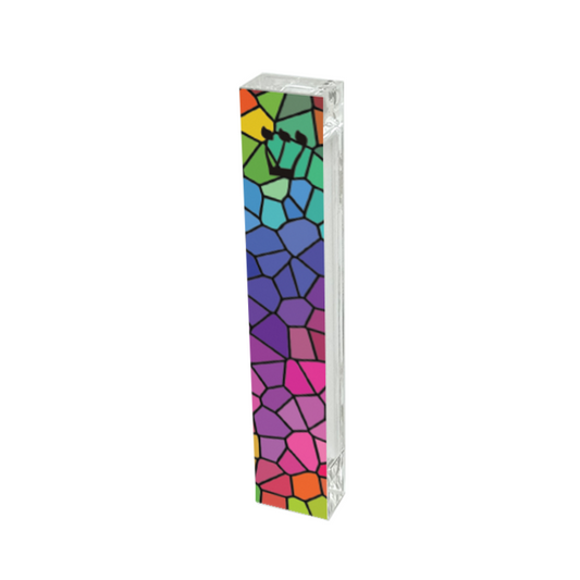 Acrylic Mezuzah – Colorful Mosaic Design | Modern Religious Door Decoration