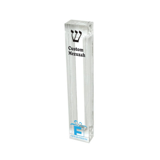 Personalized Acrylic Mezuzah – Custom Theme Mezuzah Case for New Home & Baby Naming Gift