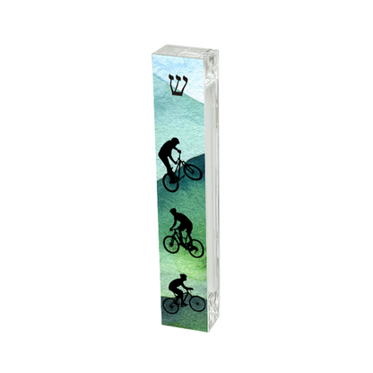 Personalized Mountain Biker Mezuzah - Custom Acrylic Mezuzah Case For Home