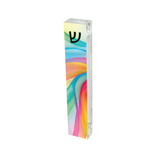 Personalized Acrylic Mezuzah - Colorful Mezuzah Case With Custom Name Design
