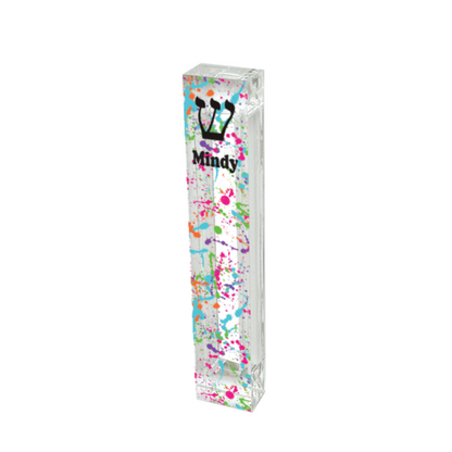 Personalized Acrylic Mezuzah - Custom Splatter Paint Mezuzah Case for Kids & Teens