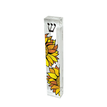 Sunflower Acrylic Mezuzah – Modern Mezuzah Case With UV Printed Design