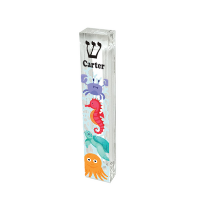 Personalized Acrylic Mezuzah - Under The Sea Custom Mezuzah Gift With UV Print