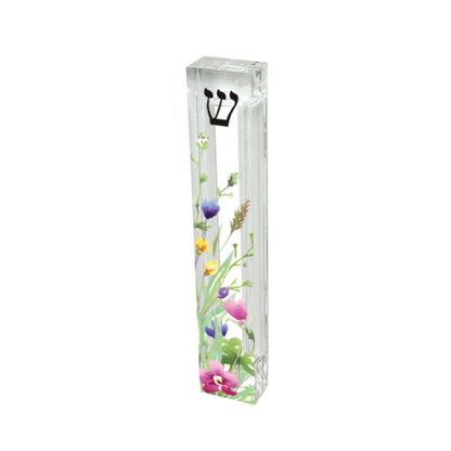Wildflower Acrylic Mezuzah - Custom Modern Mezuzah Case | UV Printed Decorative Flower Design