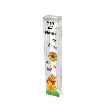 Personalized Acrylic Mezuzah - Winnie The Pooh Custom Mezuzah Case With Adhesive
