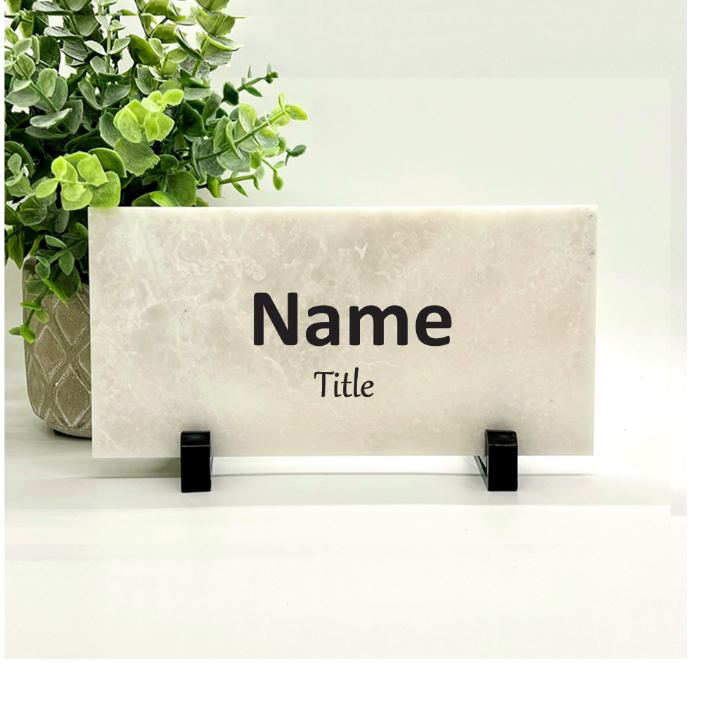 Personalized Marble Desk | Custom Name Plate - Marble Plaque Gift