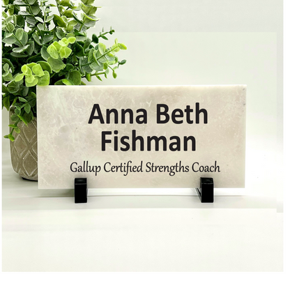 Personalized Marble Desk | Custom Name Plate - Marble Plaque Gift